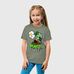 Футболка хлопковая детская Plants vs Zombies рука зомби, цвет: авокадо — фото 2