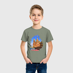 Футболка хлопковая детская Путешествие Санкт-Петербург Россия, цвет: авокадо — фото 2