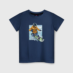 Футболка хлопковая детская Арт Сноубордиста!, цвет: тёмно-синий