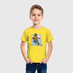 Футболка хлопковая детская Арт Сноубордиста!, цвет: желтый — фото 2