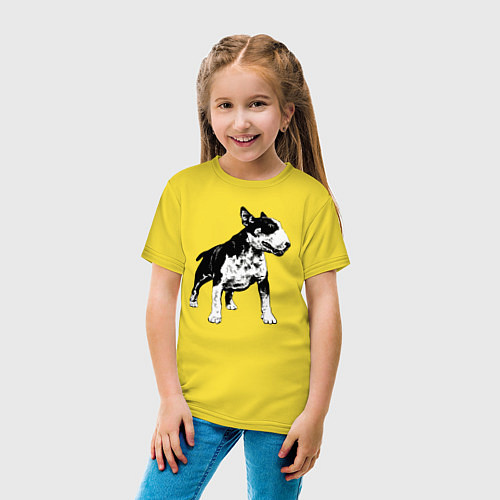 Детская футболка Бесстрашный бультерьер / Желтый – фото 4