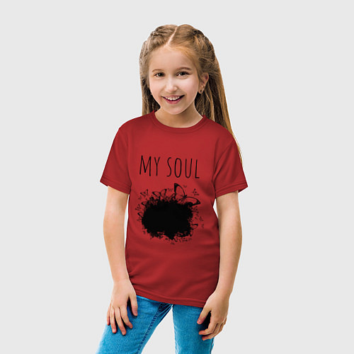 Детская футболка Моя душа прекрасна / Красный – фото 4