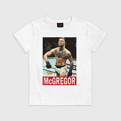 Футболка хлопковая детская Конор МакГрегор McGregor, цвет: белый