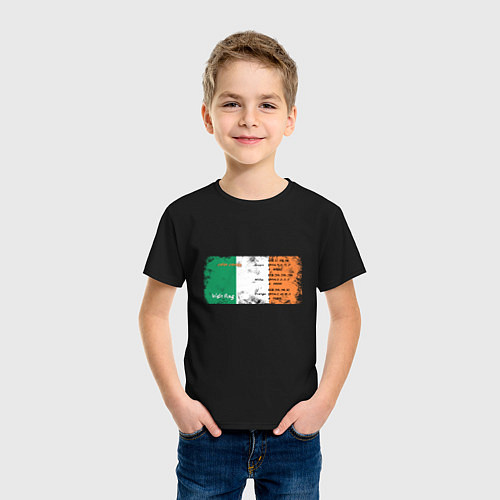 Детская футболка Флаг Ирландии / Черный – фото 3
