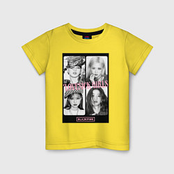 Футболка хлопковая детская Blackpink K-pop, цвет: желтый