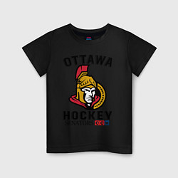 Футболка хлопковая детская OTTAWA SENATORS ОТТАВА СЕНАТОРЗ, цвет: черный