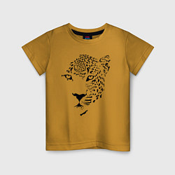 Футболка хлопковая детская Leopard Muzzle, цвет: горчичный