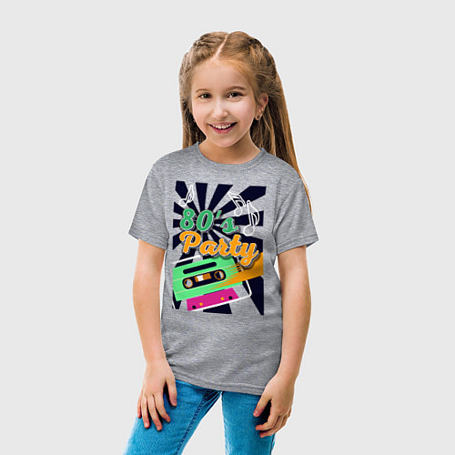 Детская футболка Ретро аудиокассета / Меланж – фото 4