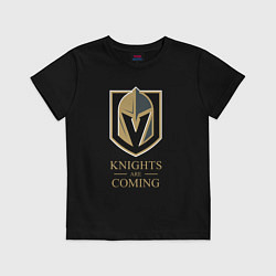 Футболка хлопковая детская Knights are coming , Вегас Голден Найтс , Vegas Go, цвет: черный