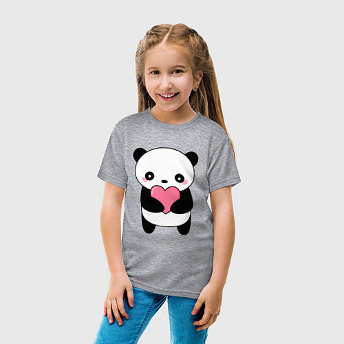 Детская футболка КАВАЙНЫЙ ПАНДА KAWAII PANDA / Меланж – фото 4