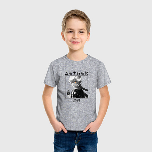 Детская футболка Итэр Aether, Genshin Impact / Меланж – фото 3