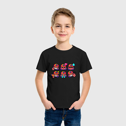 Детская футболка Значки на Мэг Пины Бравл Старс / Черный – фото 3