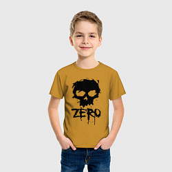 Футболка хлопковая детская Zero skull, цвет: горчичный — фото 2