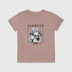 Футболка хлопковая детская Яэ Мико Yae Miko, Genshin Impact, цвет: пыльно-розовый