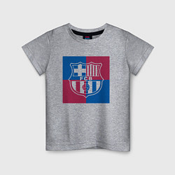 Футболка хлопковая детская FC Barcelona Logo 2022, цвет: меланж