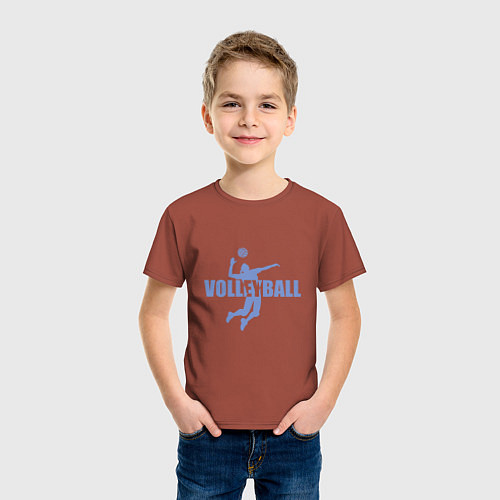 Детская футболка Стиль - Волейбол / Кирпичный – фото 3