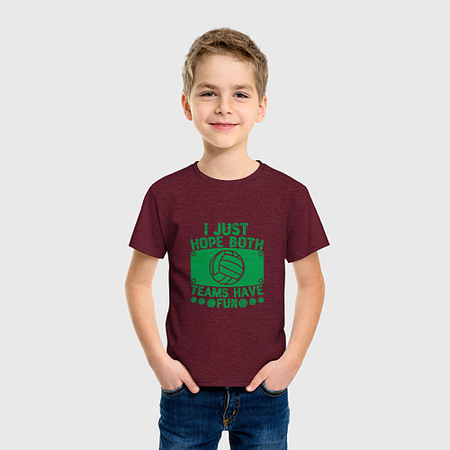 Детская футболка Just Hope / Меланж-бордовый – фото 3