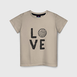 Футболка хлопковая детская Volleyball - Love, цвет: миндальный