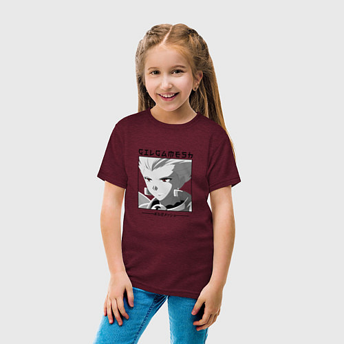 Детская футболка Судьба Ночь схватки, Гильгамеш / Меланж-бордовый – фото 4