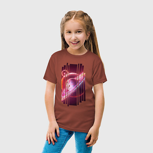 Детская футболка Моя Вселенная Космическое настроение / Кирпичный – фото 4