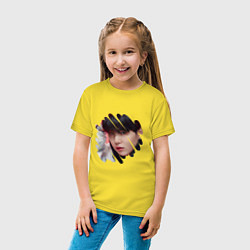Футболка хлопковая детская Agust D SUGA BTS, цвет: желтый — фото 2