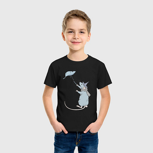 Детская футболка Мышь-колдун / Черный – фото 3