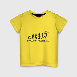 Футболка хлопковая детская Эволюция - Волейбол, цвет: желтый