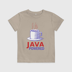 Футболка хлопковая детская JAWA POWERED, цвет: миндальный