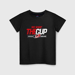 Футболка хлопковая детская Carolina Hurricanes we want the cup Каролина Харри, цвет: черный