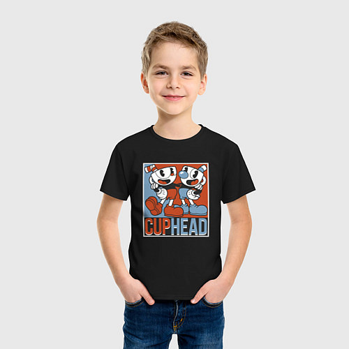 Детская футболка Cuphead and Mugman Show / Черный – фото 3
