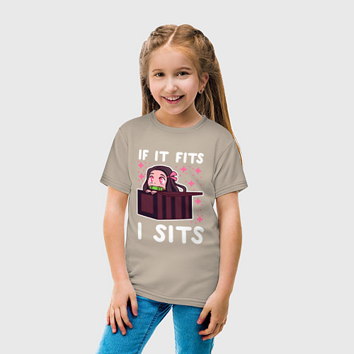 Детская футболка IF IT FITS I SITS КЛИНОК КРД / Миндальный – фото 4