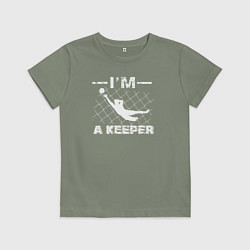 Футболка хлопковая детская Я вратарь, цвет: авокадо