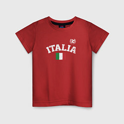 Футболка хлопковая детская Футбол Италия, цвет: красный