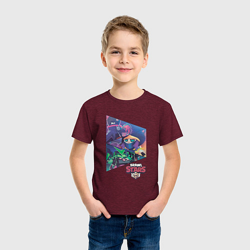 Детская футболка Тара, Мортис и 8-Бит / Меланж-бордовый – фото 3