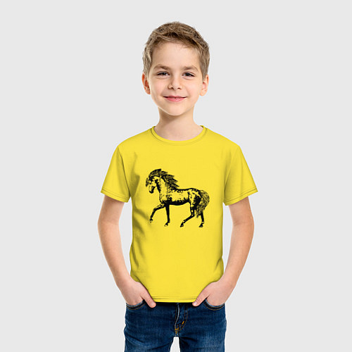 Детская футболка Мустанг Лошадь / Желтый – фото 3