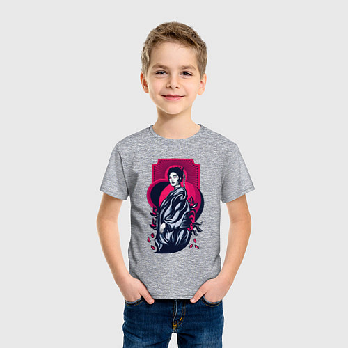 Детская футболка Гейша Дьявол / Меланж – фото 3