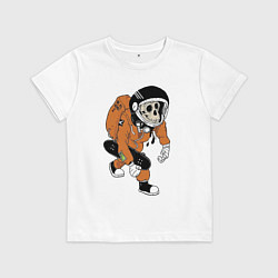 Футболка хлопковая детская Astronaut Cool Monkey, цвет: белый