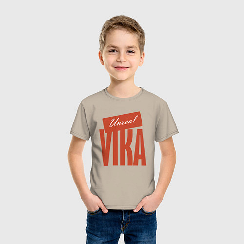 Детская футболка Unreal Vika / Миндальный – фото 3