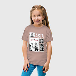 Футболка хлопковая детская Asta art, цвет: пыльно-розовый — фото 2