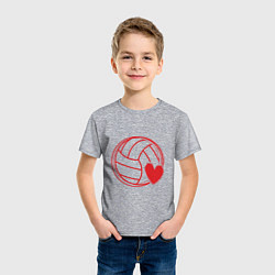 Футболка хлопковая детская Сердечко Волейбола, цвет: меланж — фото 2