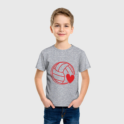 Детская футболка Сердечко Волейбола / Меланж – фото 3