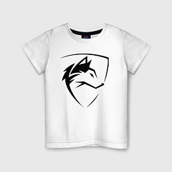 Футболка хлопковая детская Wolf Emblem Jaw, цвет: белый