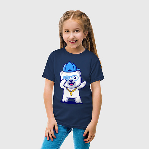 Детская футболка Cool panda Dab / Тёмно-синий – фото 4