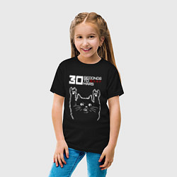 Футболка хлопковая детская 30 Seconds to Mars Рок кот, цвет: черный — фото 2