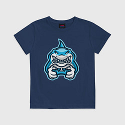 Футболка хлопковая детская Shark player, цвет: тёмно-синий