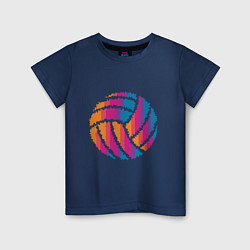 Футболка хлопковая детская Ball Volleyball, цвет: тёмно-синий