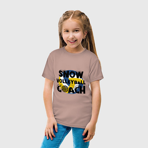 Детская футболка Snow Volleyball Coach / Пыльно-розовый – фото 4