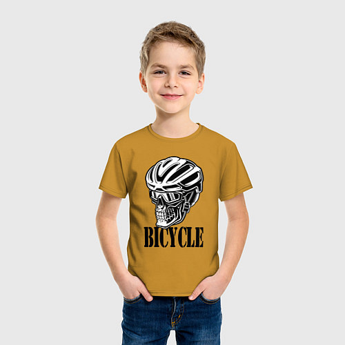 Детская футболка Bicycle Skull / Горчичный – фото 3