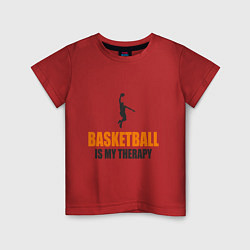 Футболка хлопковая детская Баскетбол моя терапия, цвет: красный