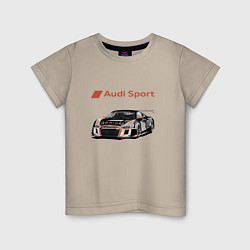 Футболка хлопковая детская Audi Motorsport Racing team, цвет: миндальный